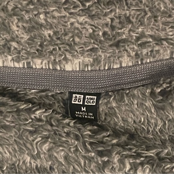 Uniqlo Fluffy Yarn Fleece Full Zip Jacket Gray Teddy Sherpa Size M - Picture 7 of 12